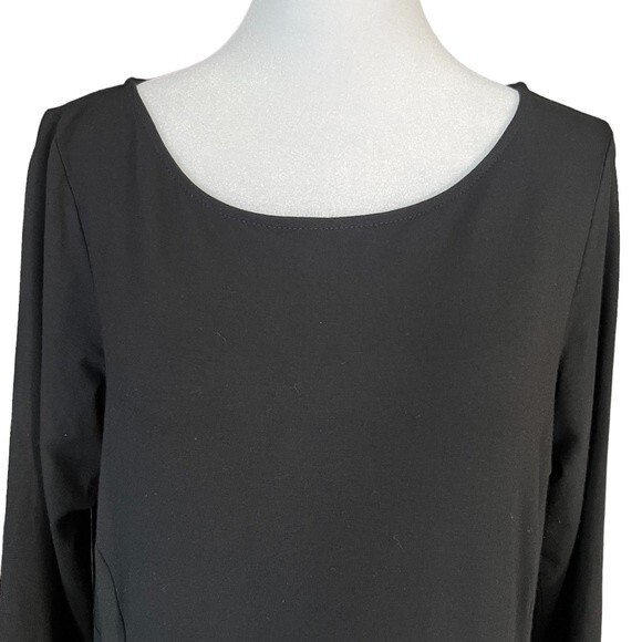 J.Jill Wearever Collection Stretch Midi Dress Jersey Knit Black Size S - Picture 2 of 12